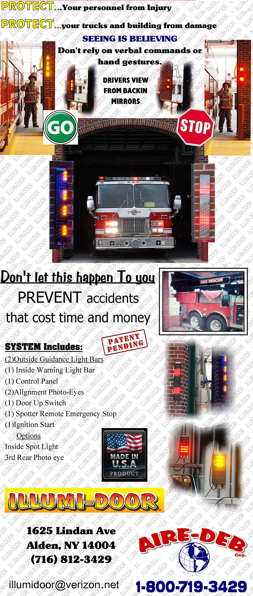 Fire Truck Back-in Safety Guidance System Floor Light Strips